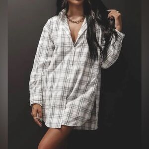 Amazing Lace Cute girl oversized plaid shirt romper
